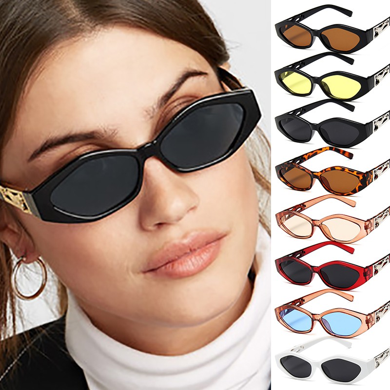 Kính mát gọng đa giác họa tiết da báo thời trang cho nam nữ