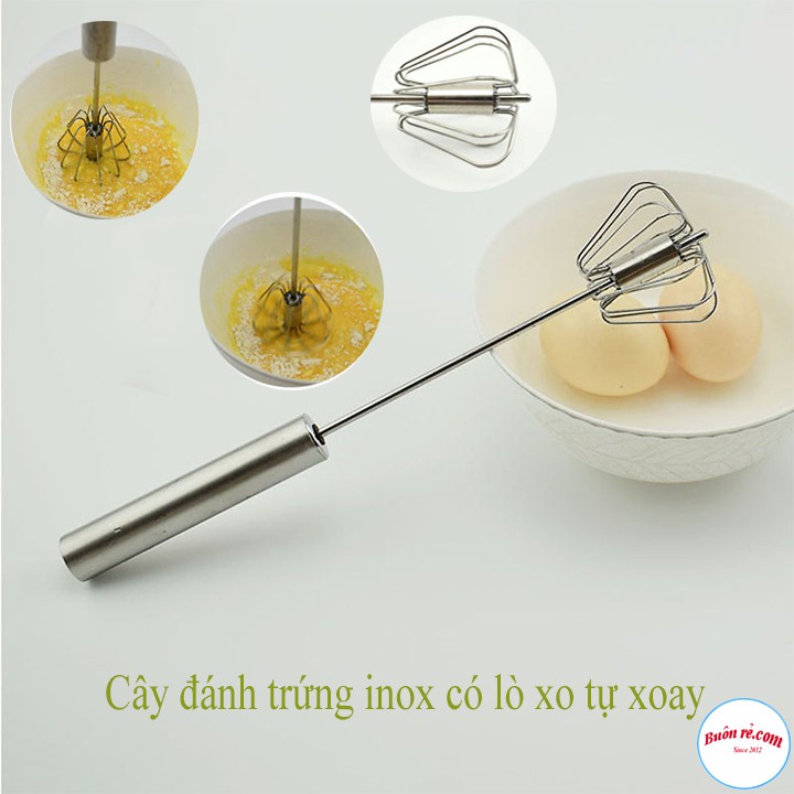 Cây Đánh Trứng Inox Có Trục Xoay Tự Động Nhỏ Gọn Tiện Dụng - RunMass1