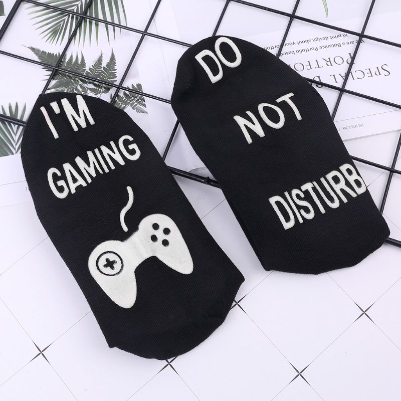 Youyo Vớ Cotton Dài Đến Mắt Cá Chân In Chữ Vui Nhộn Unisex Cho Người Yêu Chơi Game G