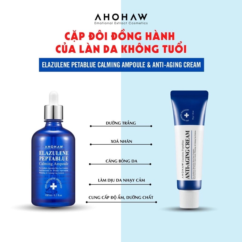 [Chính hãng]Serum AHohaw All in one Elazulene Peptablue ( Tặng 1 lọ tế bào gốc khi mua chai full)
