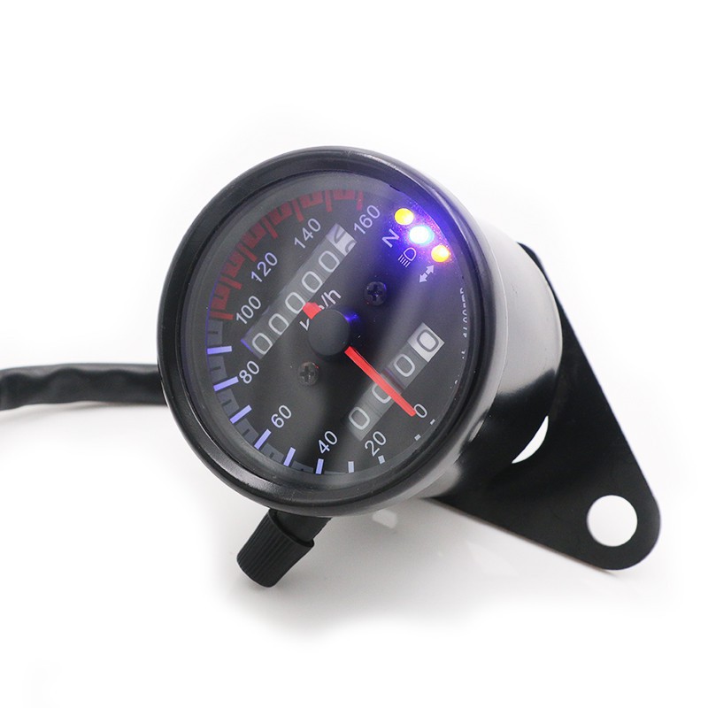 ĐỒNG HỒ CLASSIC ĐO KM CÓ 3 ĐÈN BÁO CHỨC NĂNG | HÀNG CAO CẤP CHUYÊN ĐỘ XE CAFERACER , TRACKER, BOBBER