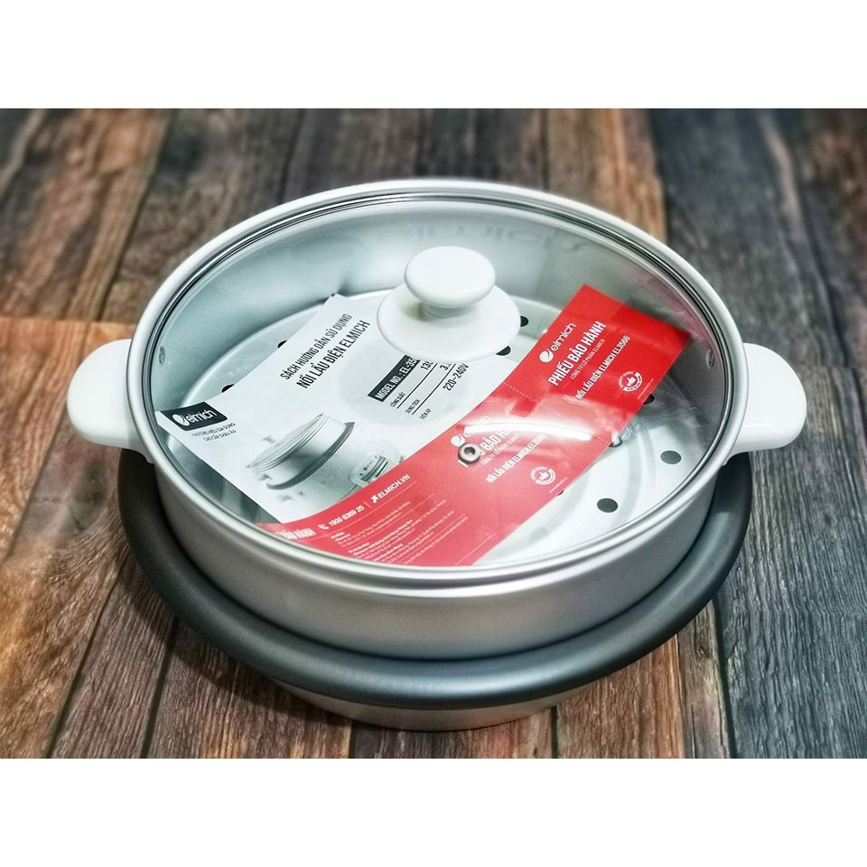 Nồi lẩu hấp điện Elmich EL3566 - Hàng chính hãng