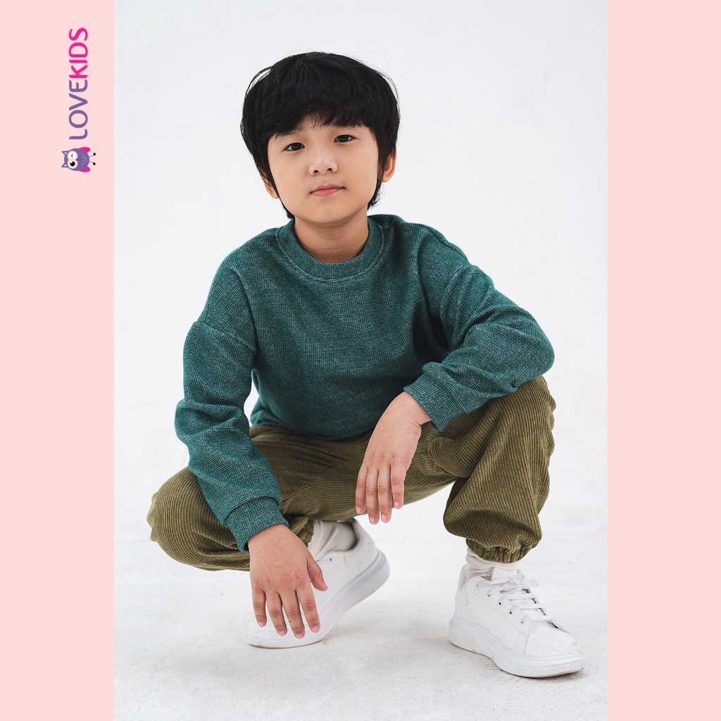 Quần jogger nhung tăm màu trơn bé trai - Lovekids