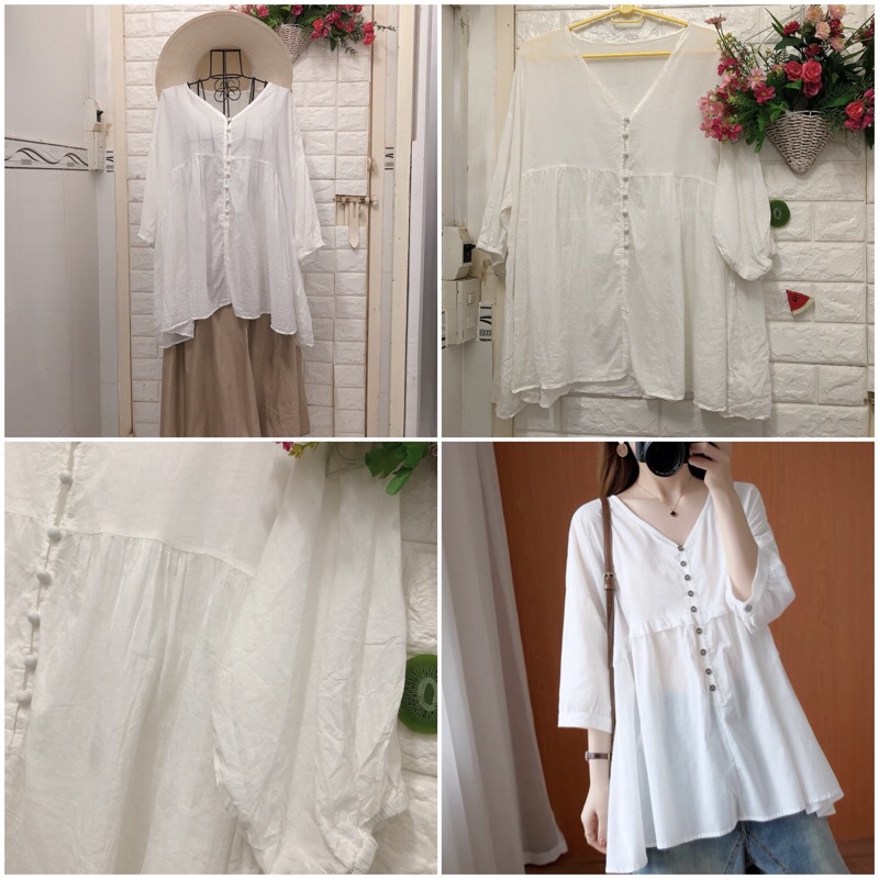 Áo xô trắng đẹp xúc xích dưới 60 kg