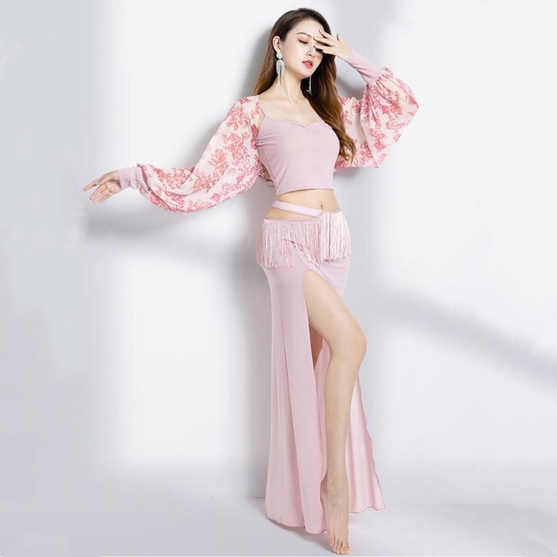 Trang Phục Biểu Diễn Múa Bụng In Hoạ Tiết Đơn Giản Xinh Xắn