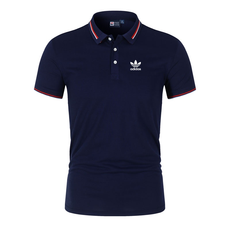 Adidas Men's Classic Polo Shirt Office Business Tshirt Summer Fashion High Quality Lapel Golf Polos Tennis Shirt Tops