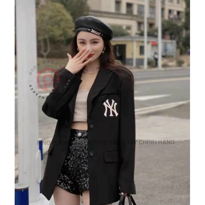 Áo khoác vest phôm rộng phủ mông 2 nút NYC