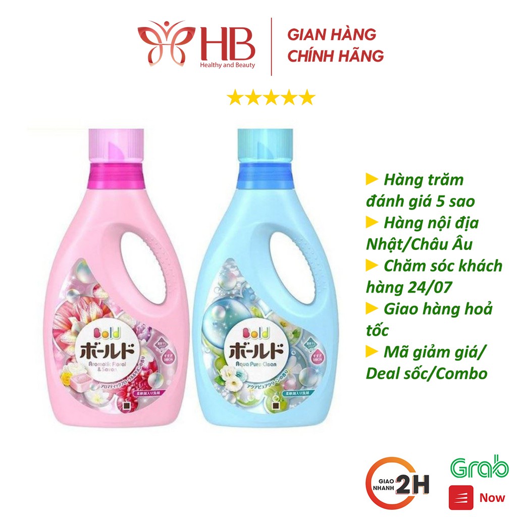 Nước Giặt Gel Bold Chai 850g (Đủ Màu) hàng nội địa Nhật Bản