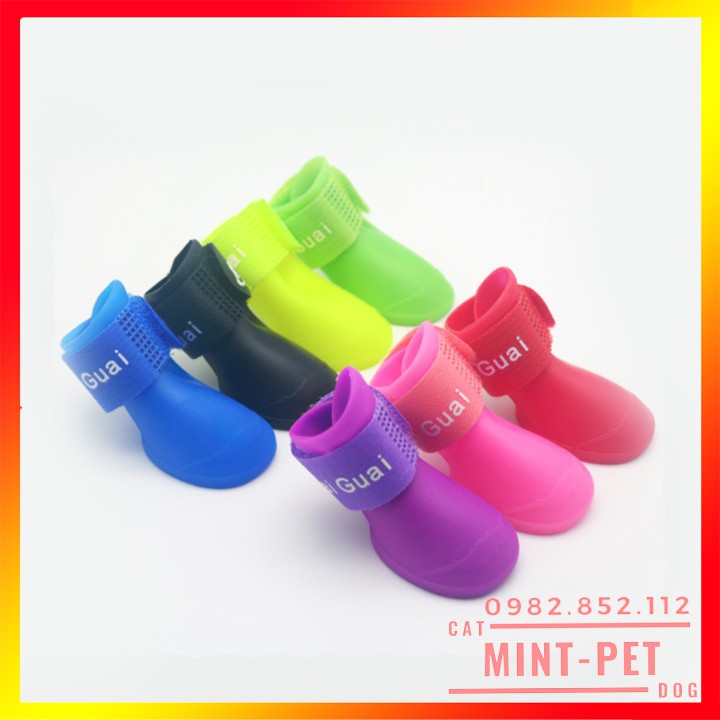 Bộ 4 Chiếc Ủng Cao Su - Giầy Cho Thú Cưng #MintPet