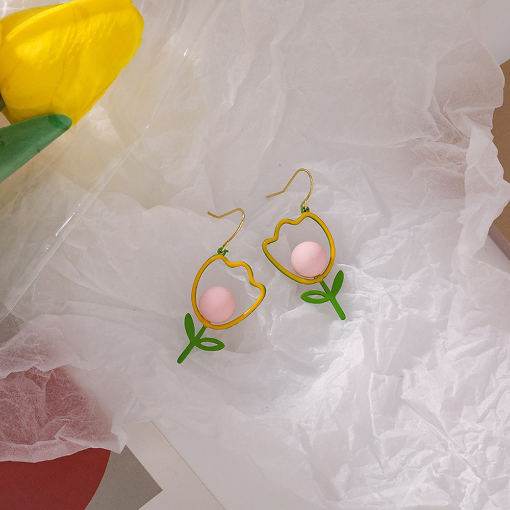 Bông Tai Thời Trang Hình Hoa Tulip Nhiều Màu Đáng Yêu Cho Nữ