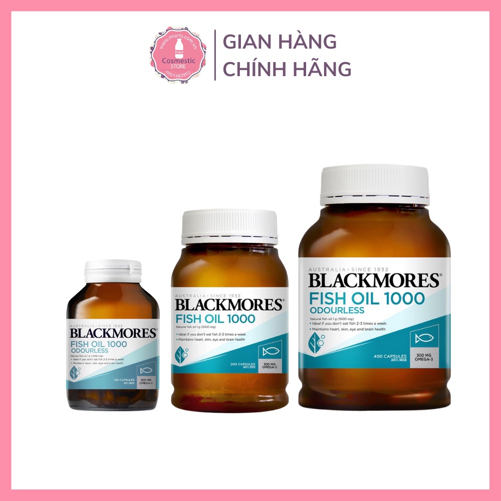 Viên Uống Dầu Cá Không Mùi Blackmores Odourless Fish Oil 1000mg Hỗ Trợ Sức Khỏe Tim Mạch
