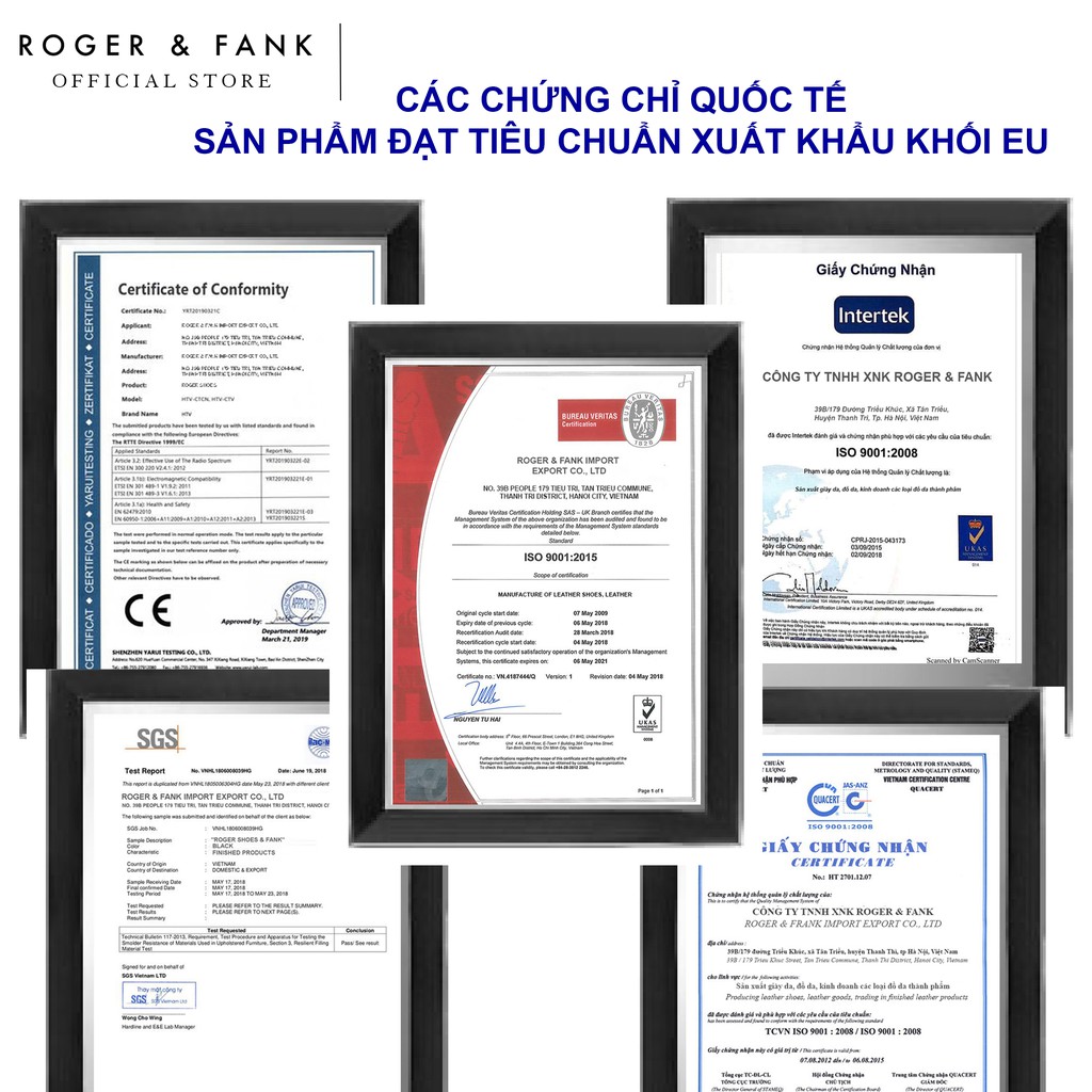 Ví da bò cao cấp ví đứng ROGER &amp; FANK