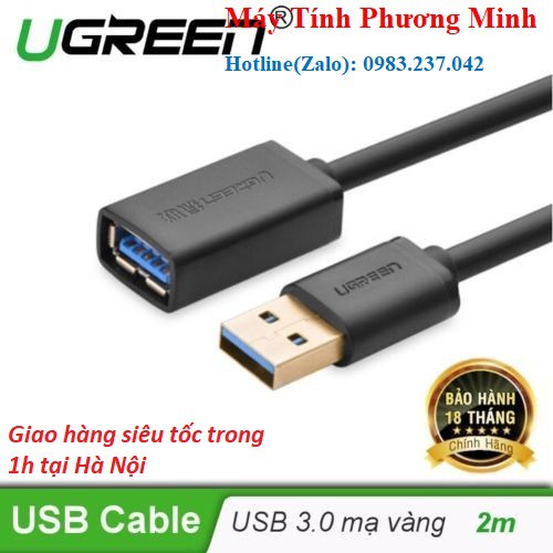 Cáp nối dài USB 3.0 cao cấp dài 2m chính hãng UGREEN 10373 - Cáp nối dài USB 3.0 chất lượng cao