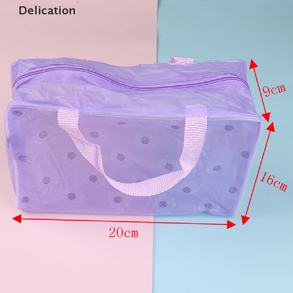 [Hàng mới về] Túi đựng mỹ phẩm trang điểm vật dụng vệ sinh cá nhân nhựa PVC trong suốt có khóa kéo dành cho du lịch