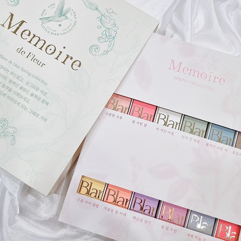 Sơn gel Blanc Dé Blue chính hãng Hàn Quốc set Memoire