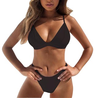 Bikini Màu Trơn Có Mút Nâng Ngực