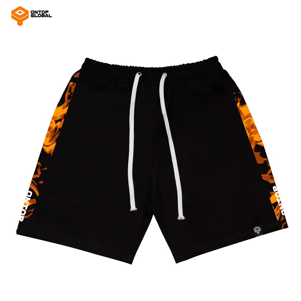 [Mã SKAMA06 giảm 8% TỐI ĐA 50K đơn250K] Quần short nam kaki lưng thun màu đen ONTOP - Fire Track | BigBuy360 - bigbuy360.vn