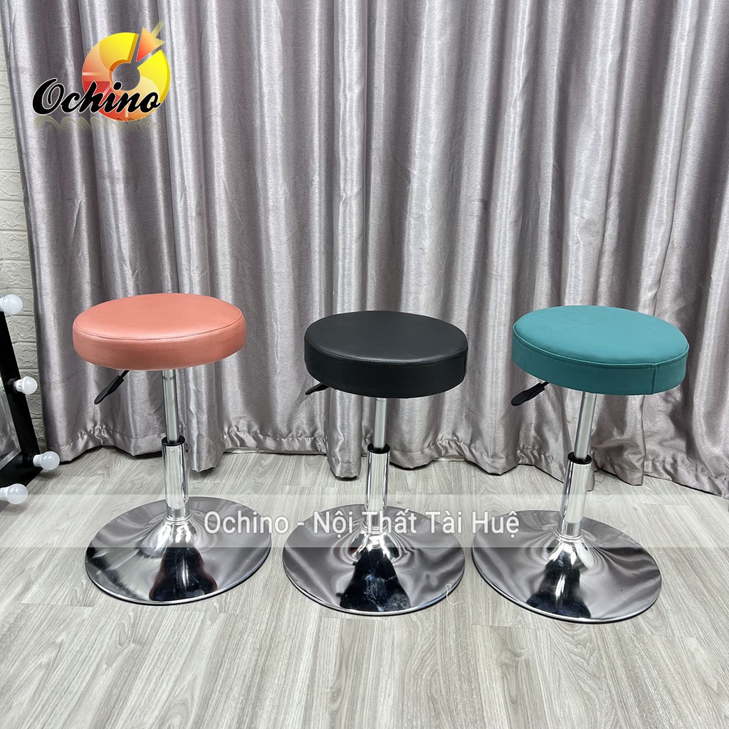 Ghế xoay làm việc văn phòng, Ghế trang điểm cá nhân Bọc da Tròn Trơn (Có Sẵn)