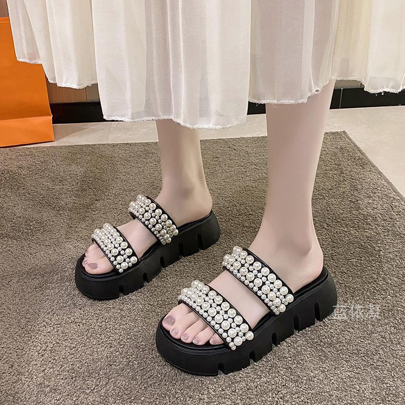 (S165) Dép nữ 2 quai ngọc đế bánh mì 4 phân (Mã 7228)