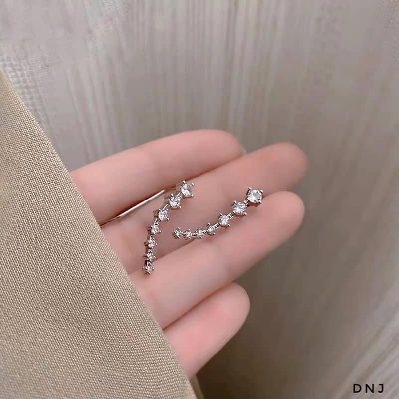 Bông tai nữ bạc thật mẫu sao chổi đính đá may mắn - Kho sỉ bạc Nhất Linh