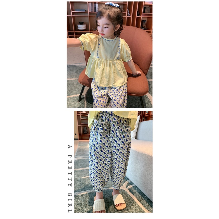 AMILA Set Áo Sơ Mi Dài Tay Và Quần Dài Chống Muỗi Thời Trang Cho Bé Gái