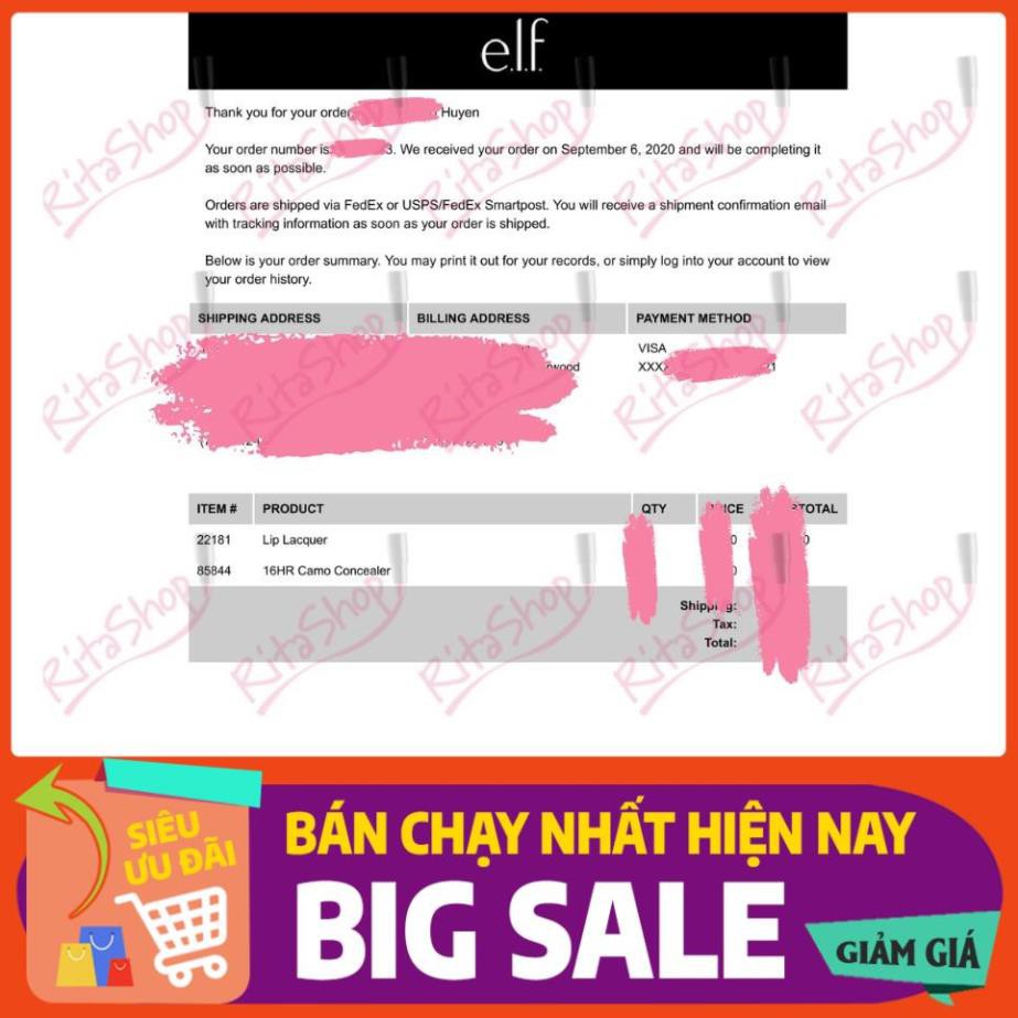 [BILL MỸ] Son bóng Elf không màu trong suốt dưỡng môi Lip Lacquer new