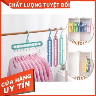 [XẢ KHO+FREE SHIP] SET 3 MÓC TREO QUẦN ÁO ĐA NĂNG 9 LỖ TIẾT KIỆM DIỆN TÍCH