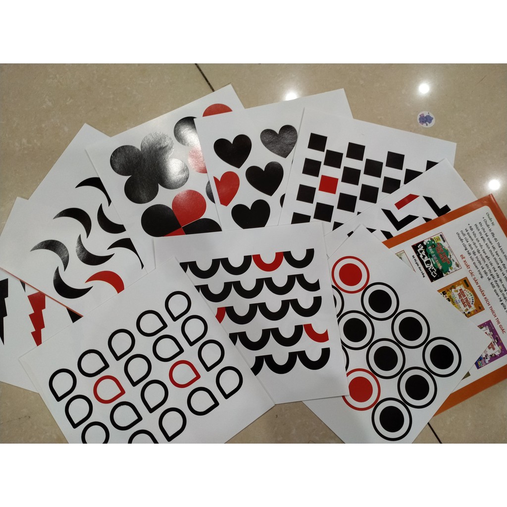 Flash card kích thích thị giác cho trẻ sơ sinh ( đỏ đen 2 )