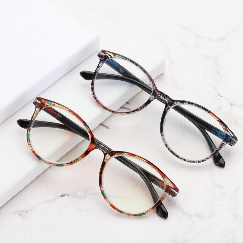 ME Kính Đọc Sách Gọng Tròn Họa Tiết Hoa Thời Trang