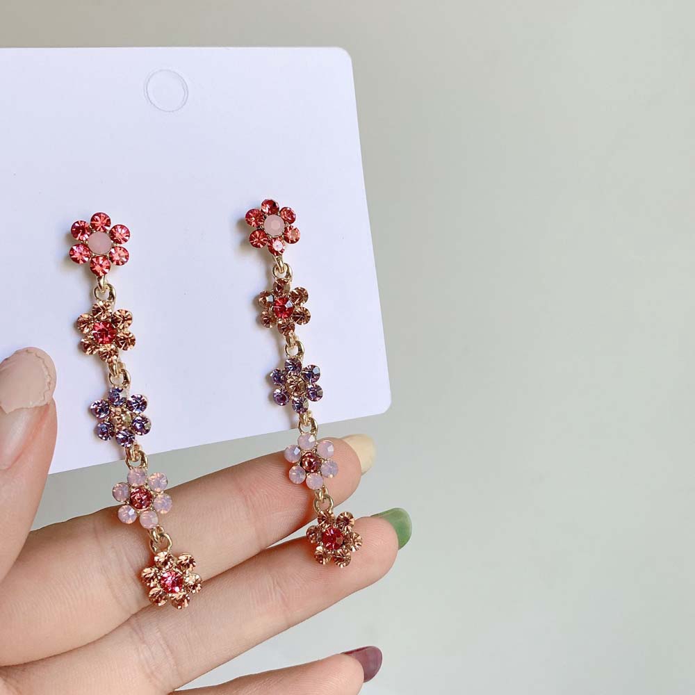 Bông tai hình hoa nhiều màu sắc quà tặng cho nữ