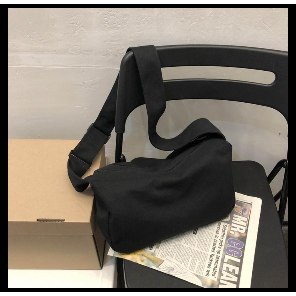 TÚI TOTE ĐEO CHÉO THỜI TRANG VẢI CANVAS PHONG CÁCH ULZZANG ĐỂ SÁCH A4 - XUONGMAITNT
