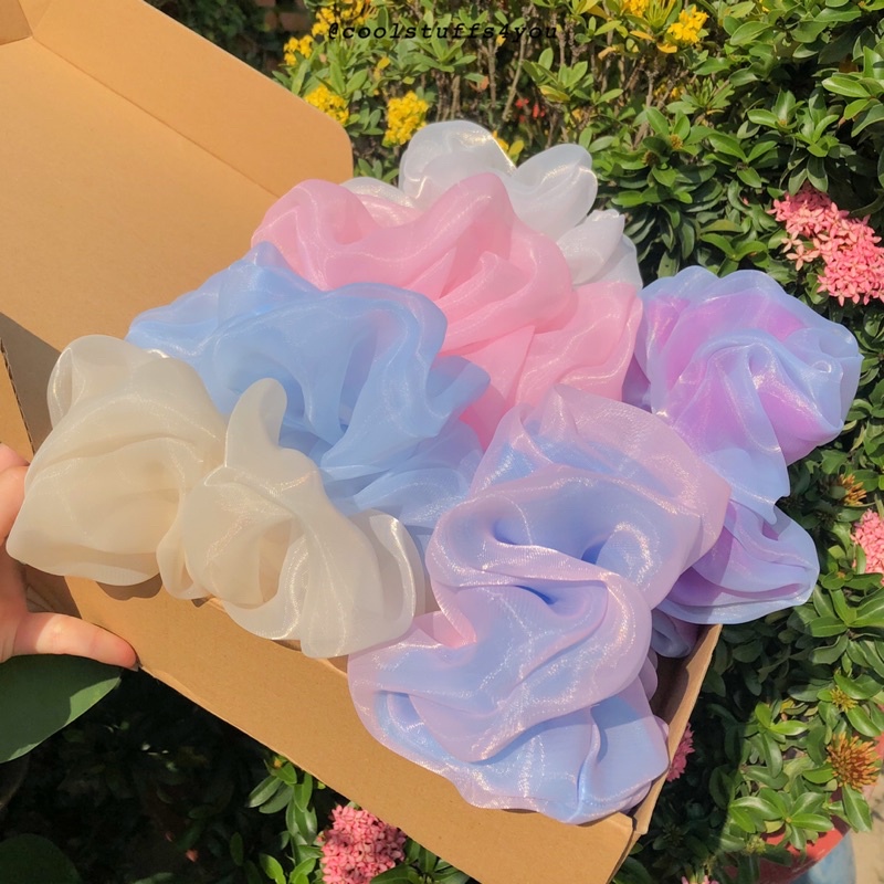 Buộc Tóc Scrunchies Bigsize Siêu To Nhiều Mẫu Tone Màu Ngọt Ngào