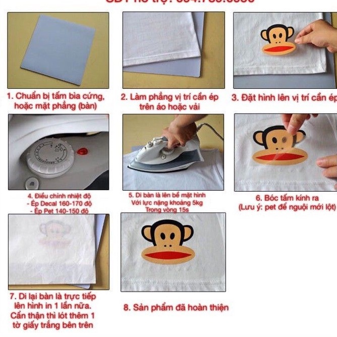 Pet in ủi áo bền - thiết kế in hình tên theo yêu cầu
