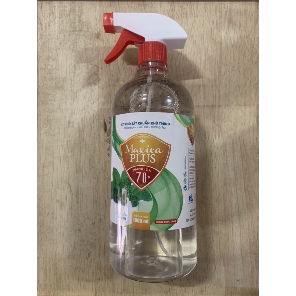 Cồn Xịt Diệt Khuẩn Maxica Cồn 70 Và 90 Độ ( 1000 ml) Sạch Khuẩn, Khử Mùi, Dưỡng Ẩm