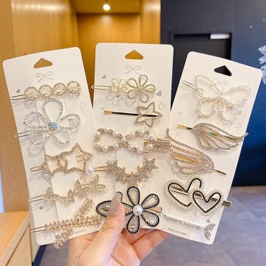 Kẹp tóc nhiều kiểu dáng thời trang đính đá lấp lánh dành cho nữ