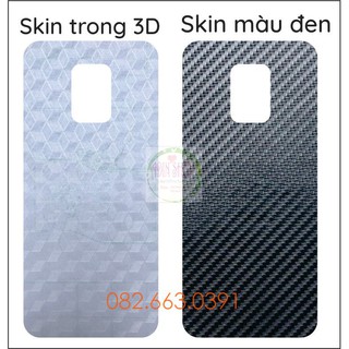 Miếng dán mặt lưng skin carbon Xiaomi Redmi Note 9s / note 9 pro / note 9 promax / xm note 9