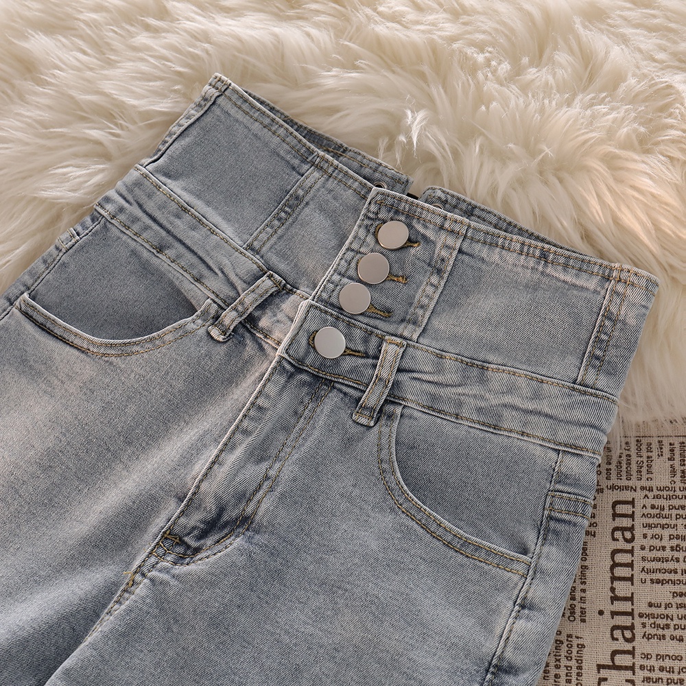 NUZIRO  Quần Short Denim Lưng Cao Cột Dây Thời Trang Cho Nữ