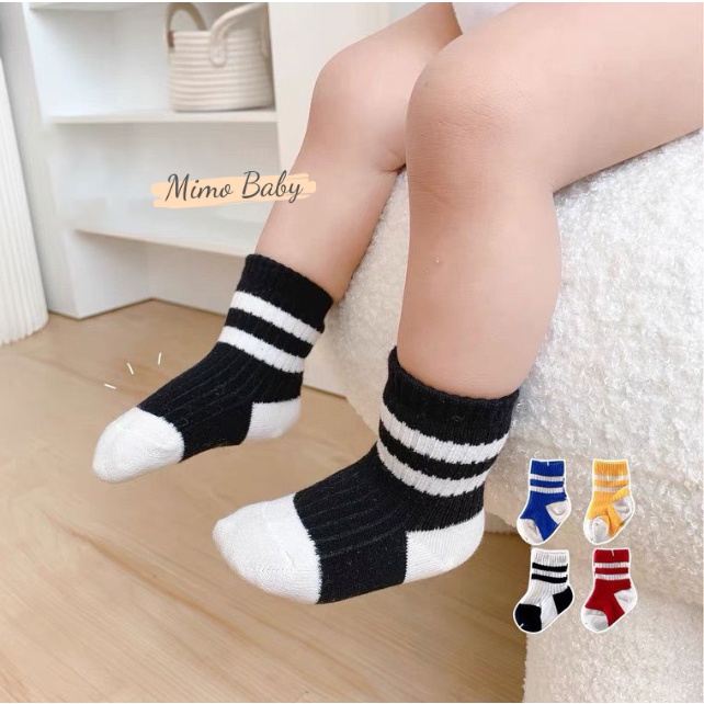 Tất vớ cao cổ kẻ ngang phong cách học sinh cho bé T33 Mimo Baby