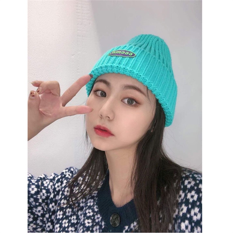 Mũ len giữ ấm bảo vệ tai màu sắc ngọt ngào xinh xắn cho nữ