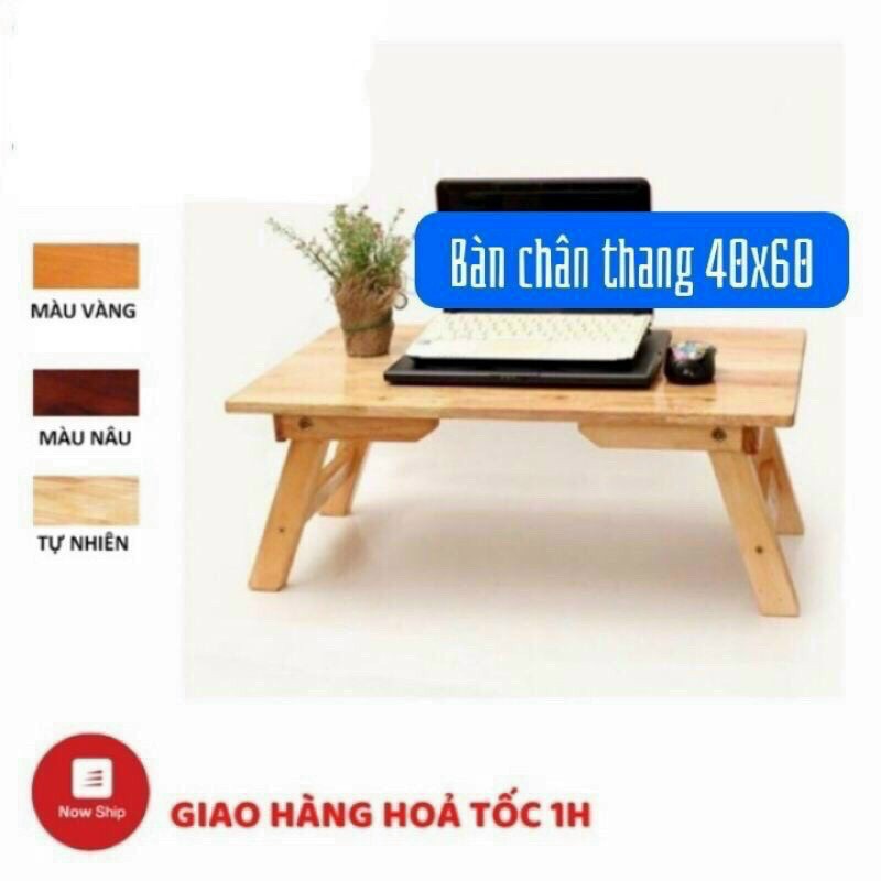 [Freeship đơn 99k] BÀN HỌC GỖ XẾP GẤP GỌN CHÂN THANG 40 X 60 CM