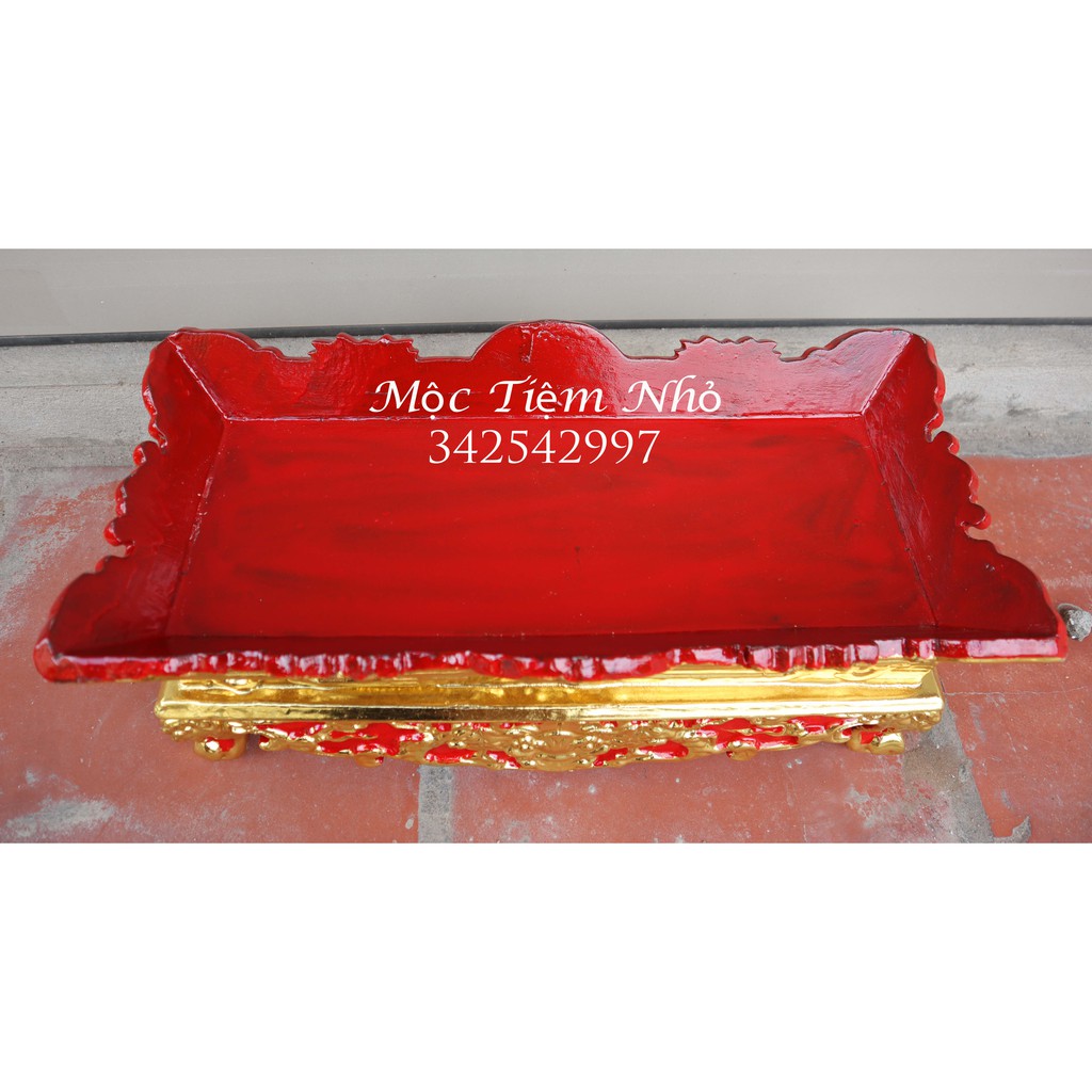 Mâm tế-mâm bịch-bệ đựng đài nước gỗ mít-mâm thờ gỗ mít dài 42 rộng 18 cao 20