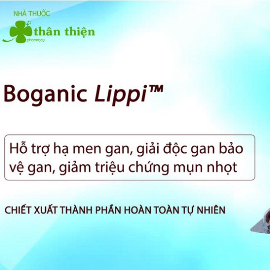 Boganic Lippi hỗ trợ giải độc gan, hỗ trợ hạ men gan, dị ứng, mụn nhọt, ngăn ngừa xơ vữa động mạch, giảm cholesterol