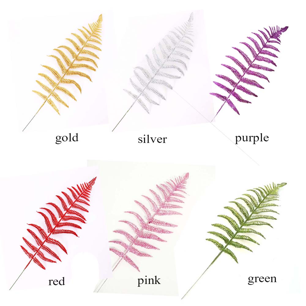 Set 10 Nhánh Cây Nhân Tạo Bằng Nhựa Đính Kim Sa Nhiều Màu Trang Trí Nhà Cửa / Tiệc Cưới / Giáng Sinh