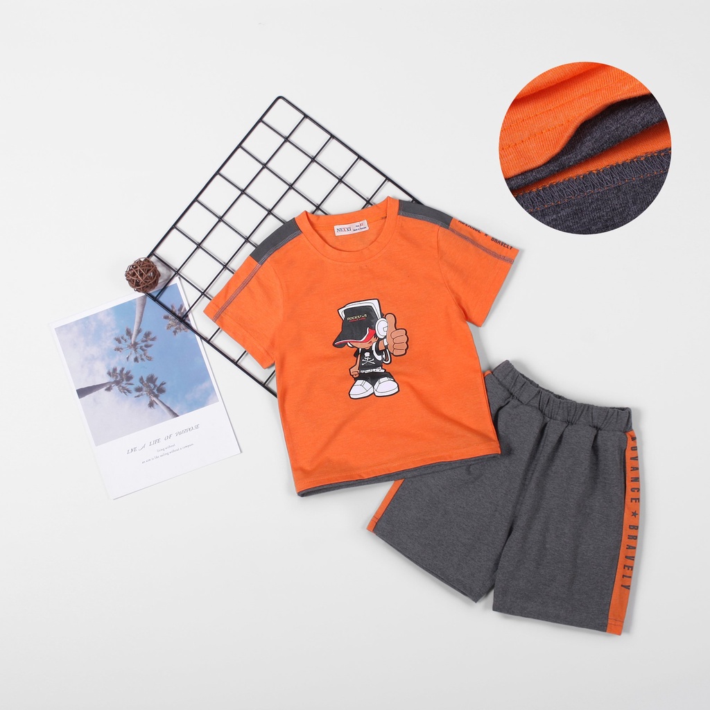 2203.BỘ THUN BÉ TRAI ROCKSTAR