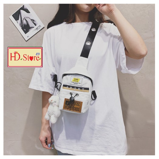 Túi vải đeo chéo unisex xinh dễ phối đồ, đi chơi,du lịch, đựng nhiều đồ