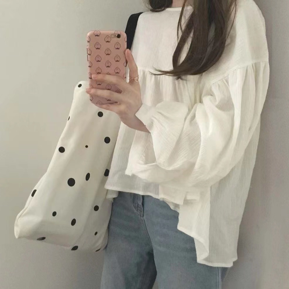 1 Ba Lô Vải Canvas Màu Đen Cho Nữ Sinh
