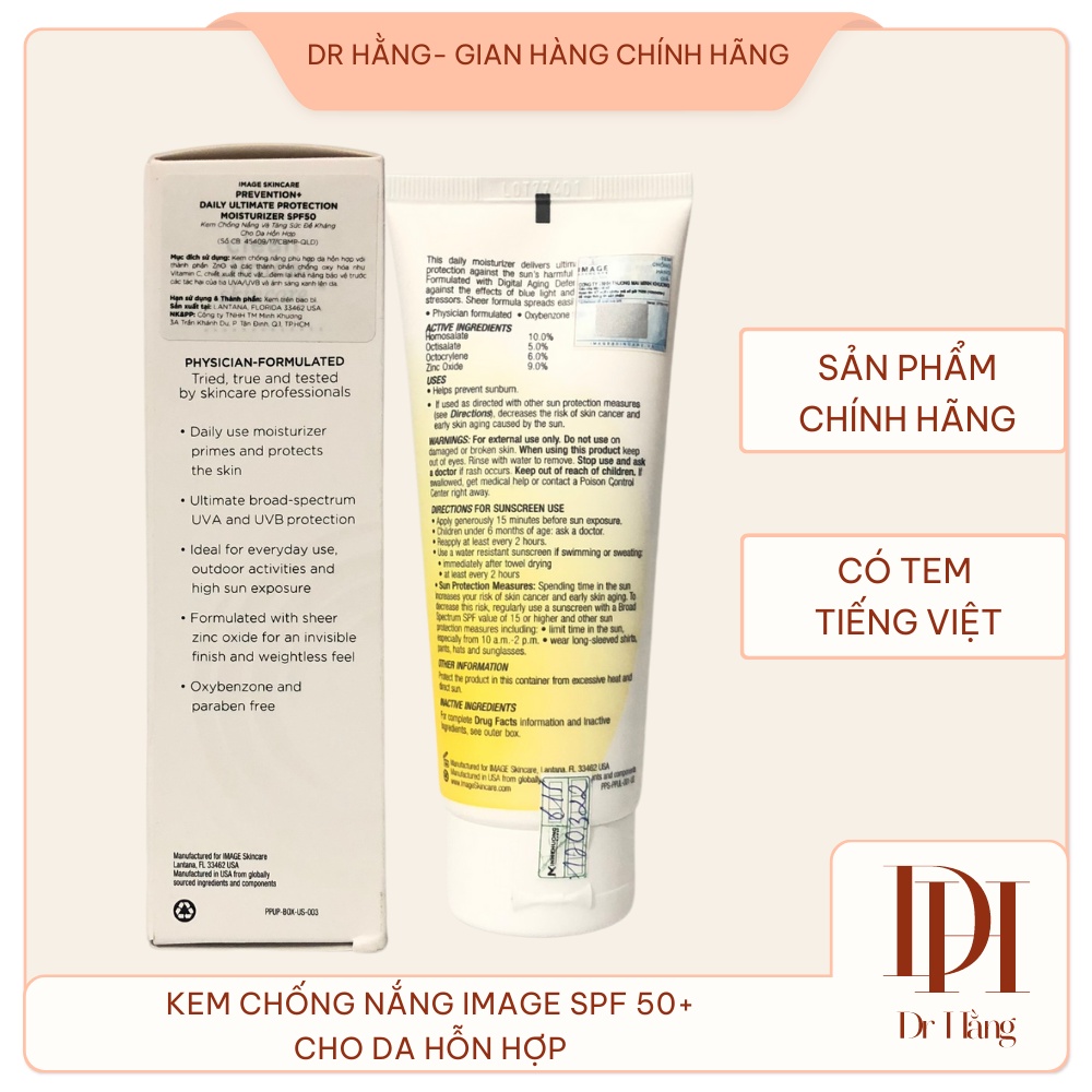 Kem chống nắng Image SPF50 91g/170g