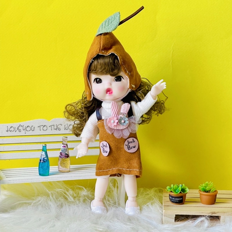 Búp bê BJD 17cm khuôn mặt dễ thương kèm hộp gói quà tặng sinh nhật đồ chơi cho bé gái