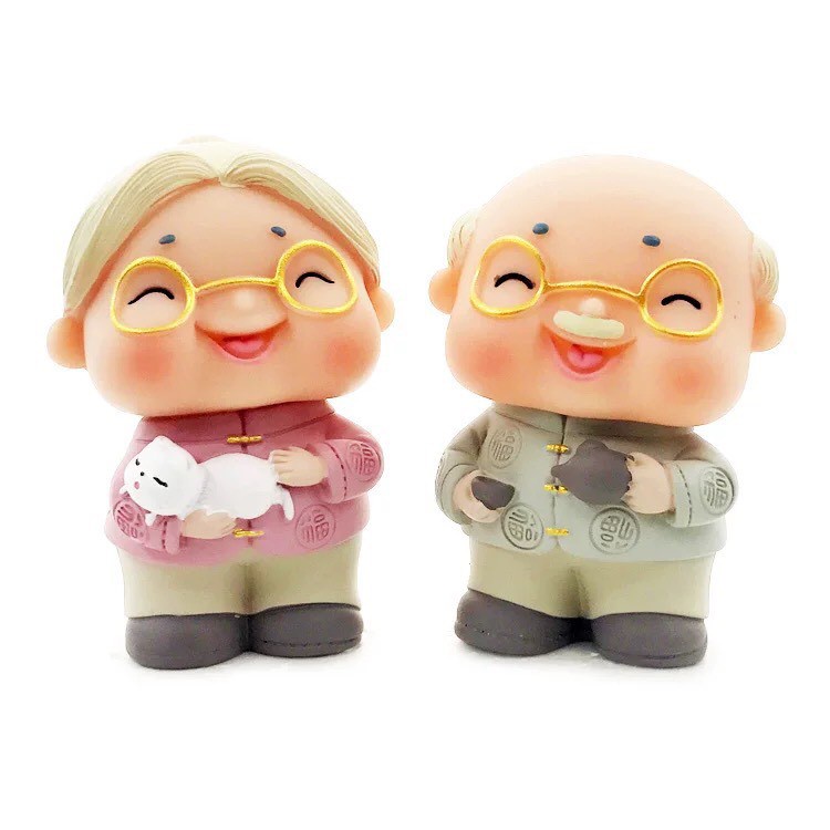 Cặp tượng Ông Bà Trang Trí Bánh Kem Bánh Sinh Nhật