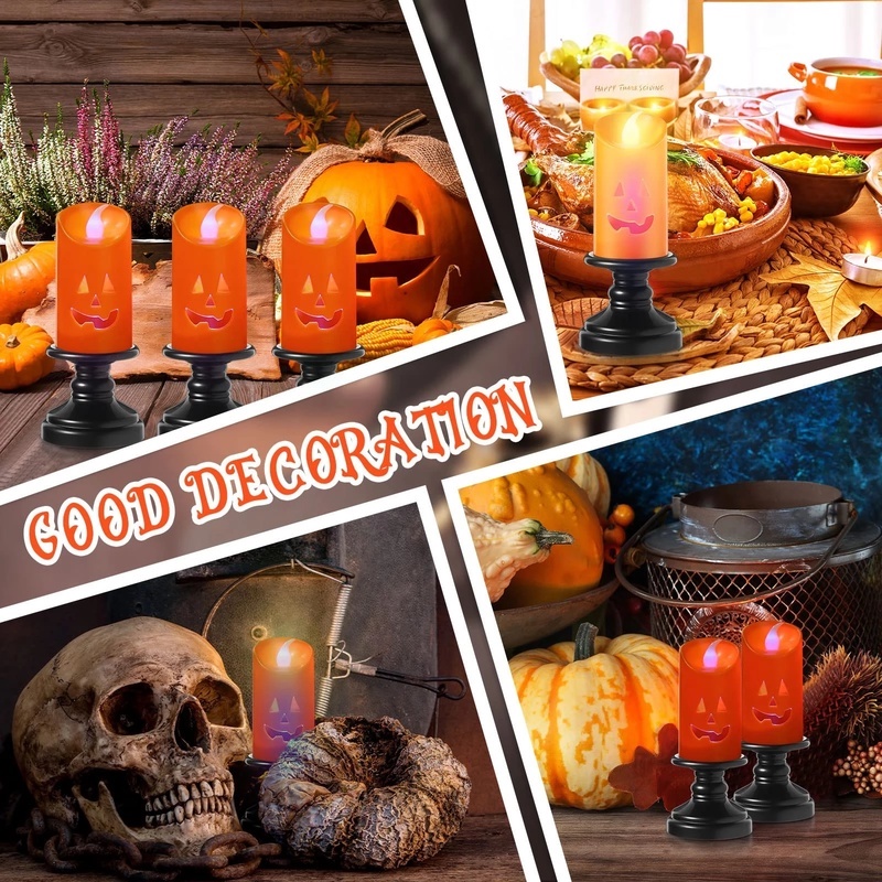 Đèn LED Hình Nến Bí Ngô / Ma Trang Trí Halloween